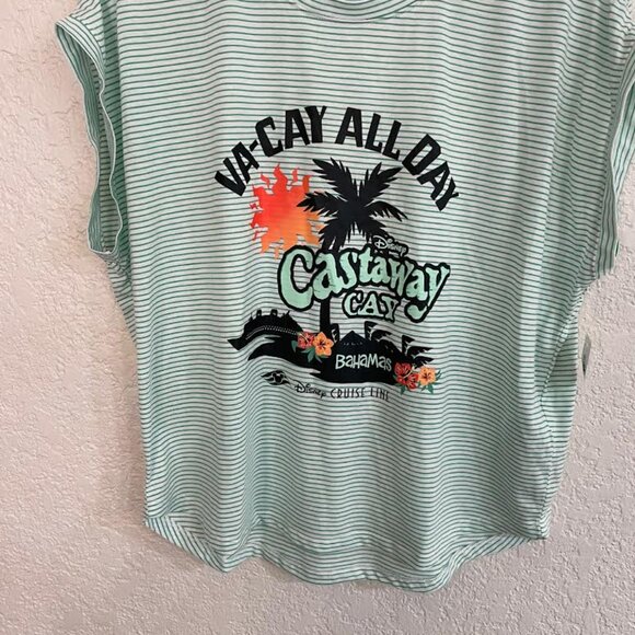 NWT  Disney Cruise Line Castaway Cay "Va-Cay All Day" T-Shirt - Picture 2 of 4